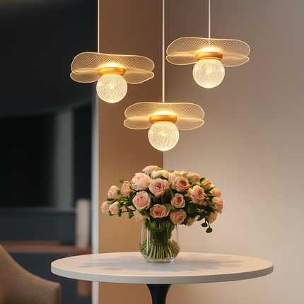 Suspension LED feuille de lotus en cristal personnalisée — LZ4X9T