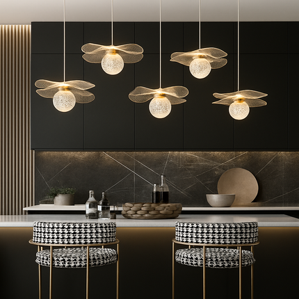 Suspension LED feuille de lotus en cristal personnalisée — LZ4X9T