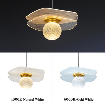 Suspension LED feuille de lotus en cristal personnalisée — LZ4X9T