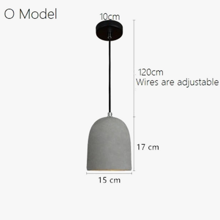 Suspension industrielle avec abat-jour en ciment et béton — LZ4X9T