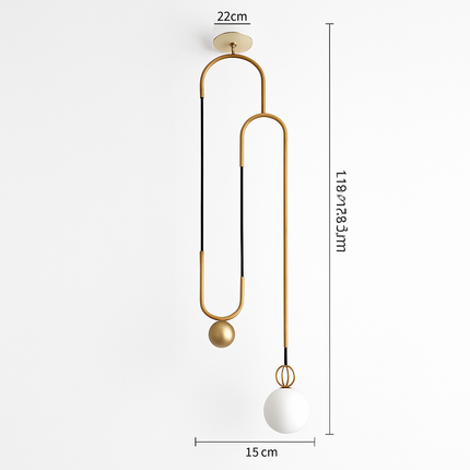 Suspension nordique extensible avec boule en verre design — LZ4X9P