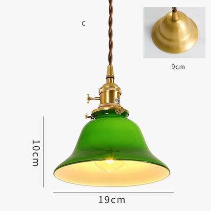 Suspension vintage en cuivre et verre pour loft industriel — LZ4X9P