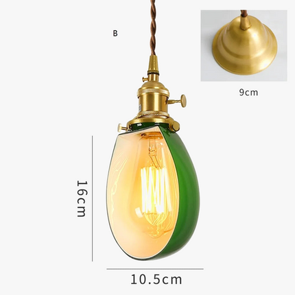 Suspension industrielle vintage en cuivre et verre pour loft — LZ4G7M