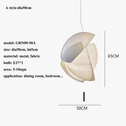 Suspension en tissu fait main style wabi sabi pour éclairage intérieur — LZ4G7XQ