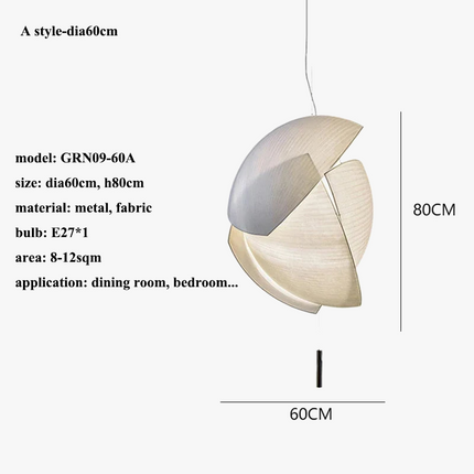 Suspension en tissu fait main style wabi sabi pour éclairage intérieur — LZ4G7XQ