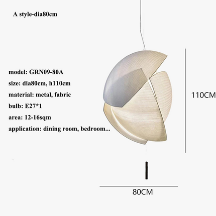 Suspension en tissu fait main style wabi sabi pour éclairage intérieur — LZ4G7XQ