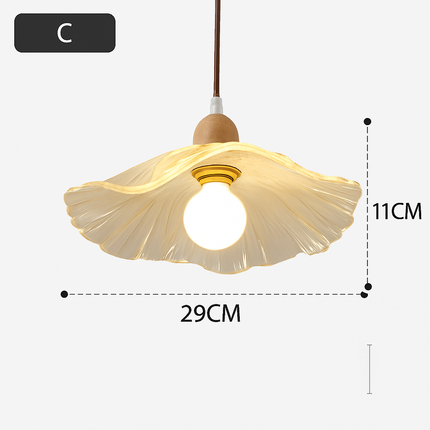 Suspension japonaise design en bois et verre — LZ4X9T1