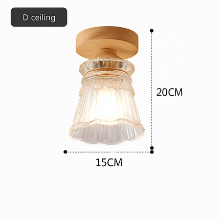 Suspension japonaise design en bois et verre — LZ4X9T1