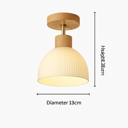 Suspension japonaise design en bois et verre — LZ4X9T1