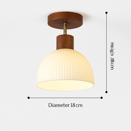 Suspension japonaise design en bois et verre — LZ4X9T1