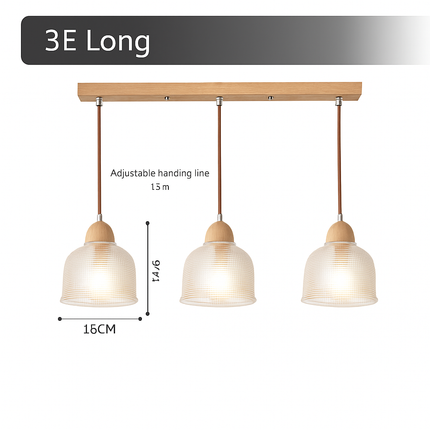 Suspension japonaise design en bois et verre — LZ4X9T1