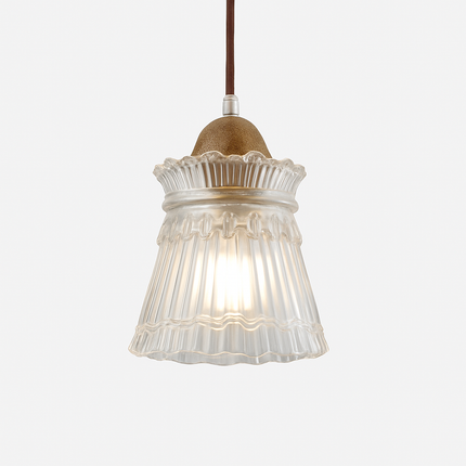 Suspension japonaise design en bois et verre — LZ4X9T1