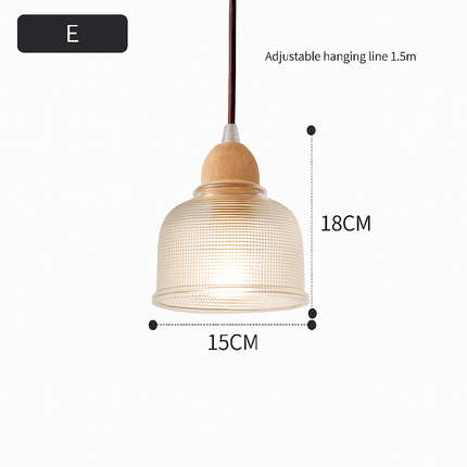 Suspension japonaise design en bois et verre — LZ4X9T1