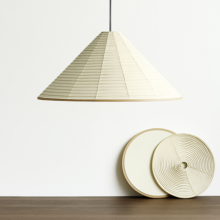 Suspension japonaise circulaire pliable en papier de riz Wabi Sabi — LZ4X9P2