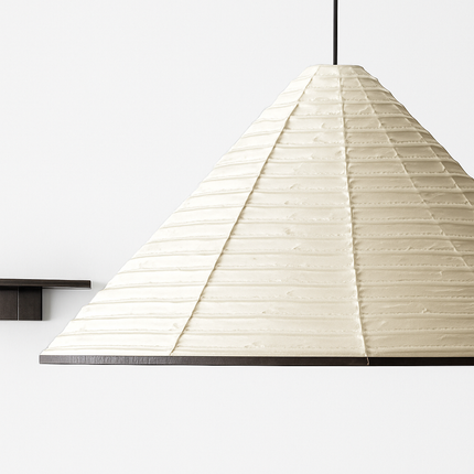 Suspension japonaise circulaire pliable en papier de riz Wabi Sabi — LZ4X9P2