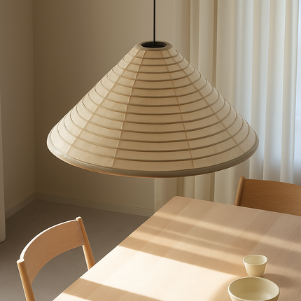 Suspension japonaise circulaire pliable en papier de riz Wabi Sabi — LZ4X9P2