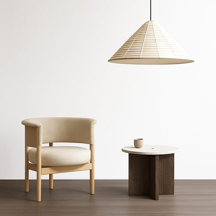 Suspension japonaise circulaire pliable en papier de riz Wabi Sabi — LZ4X9P2