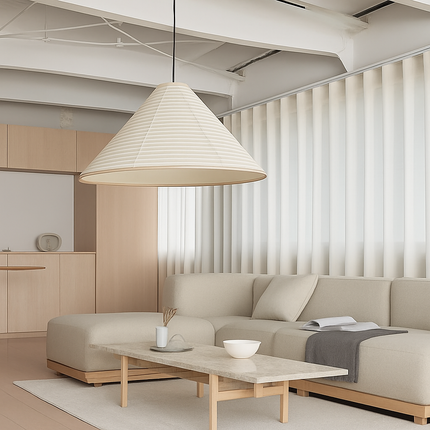 Suspension japonaise circulaire pliable en papier de riz Wabi Sabi — LZ4X9P2