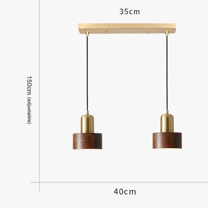 Suspension en laiton et noyer pour bar et restaurant — LZ4X9M