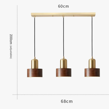 Suspension en laiton et noyer pour bar et restaurant — LZ4X9M