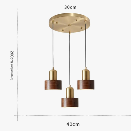 Suspension en laiton et noyer pour bar et restaurant — LZ4X9M