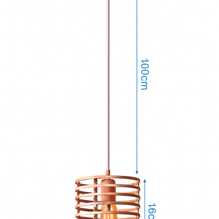 Suspension lampe de plafond cage en fer style loft E27 or rose — LZ4X9T