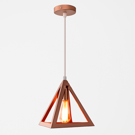 Suspension lampe de plafond cage en fer style loft E27 or rose — LZ4X9T