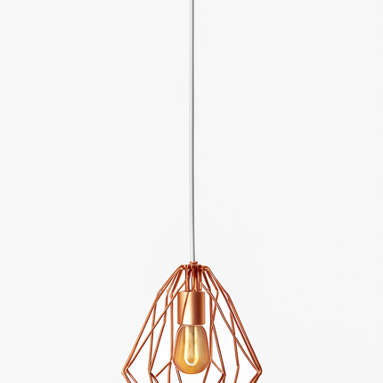 Suspension lampe de plafond cage en fer style loft E27 or rose — LZ4X9T