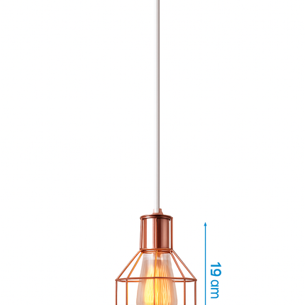 Suspension lampe de plafond cage en fer style loft E27 or rose — LZ4X9T