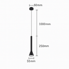 Corps noir 25CM / Blanc chaud 3000K