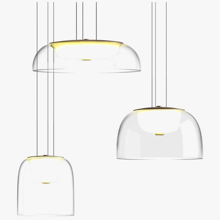 suspension à led avec couvercle en verre moderne
