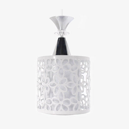 Suspension LED chromé et cristal