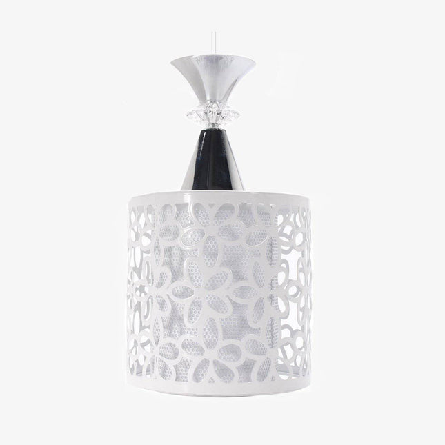 Suspension LED chromé et cristal