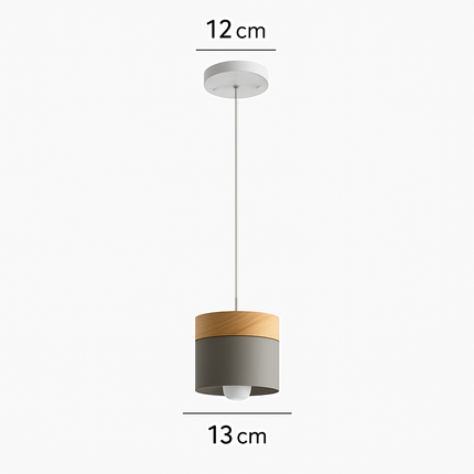 Suspension cylindrique LED en métal et bois moderne — LZ4X9T