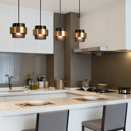 Suspension LED cylindriques en ou nordiques