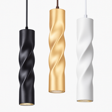 Suspension LED design cylindrique en spirale Pipe