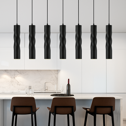 Suspension LED design cylindrique en spirale Pipe