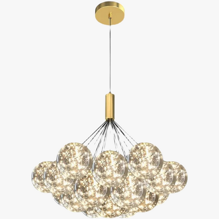 Suspension LED design en verre transparent réglable hauteur avec gypsophile — LZ4Q7X9