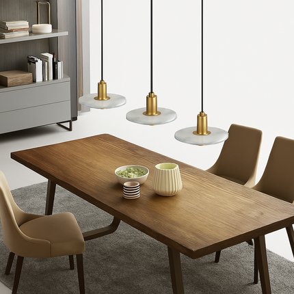 Suspension LED nordique en fer et marbre pour intérieur — LZ4P9XJ