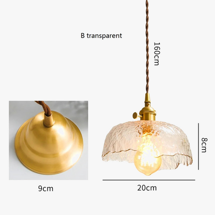 Suspension LED design nordique en laiton et verre — LZ4X9P