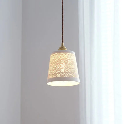 suspension LED design nordique moderne en cuivre et céramique