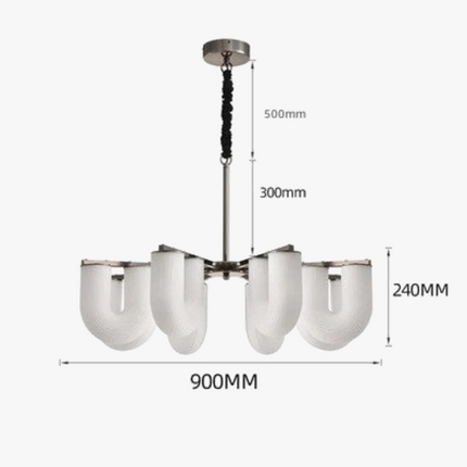 suspension led en acrylique en forme de u suspension décorative