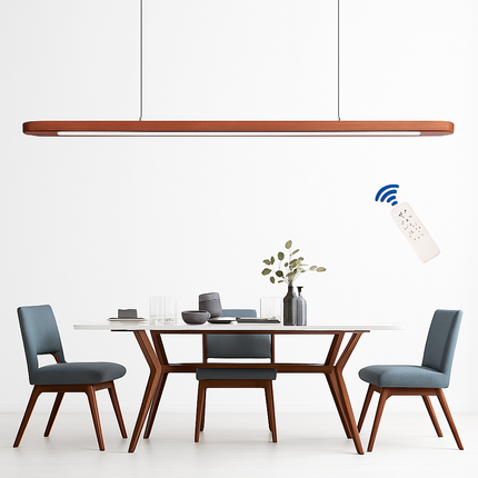 Suspension LED ovale en bois au design nordique moderne à longue bande — LZ4X9Q2M