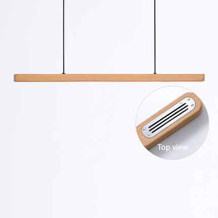 Suspension LED ovale en bois au design nordique moderne à longue bande — LZ4X9Q2M