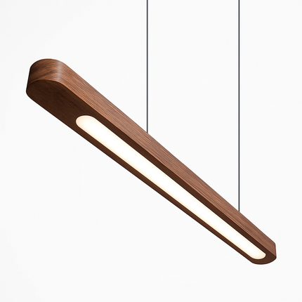 Suspension LED ovale en bois au design nordique moderne à longue bande — LZ4X9Q2M