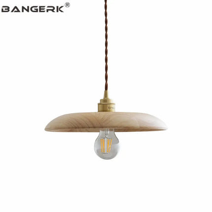 Suspension LED en bois et laiton au design nordique moderne — LZ4X9P2