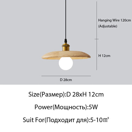 Suspension LED en bois massif style nordique pour restaurant et bar — LZ4P9XQ
