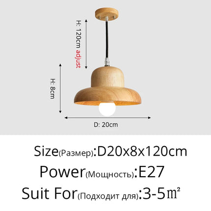 Suspension LED en bois massif style nordique pour restaurant et bar — LZ4P9XQ
