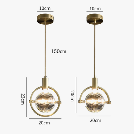 Suspension LED en cristal au design nordique luxueux — LZ4X9T