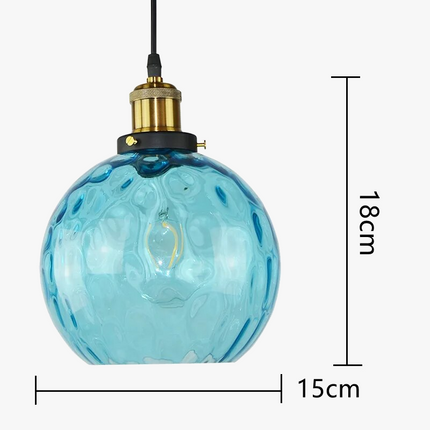 Suspension LED en forme de boule de verre au design moderne